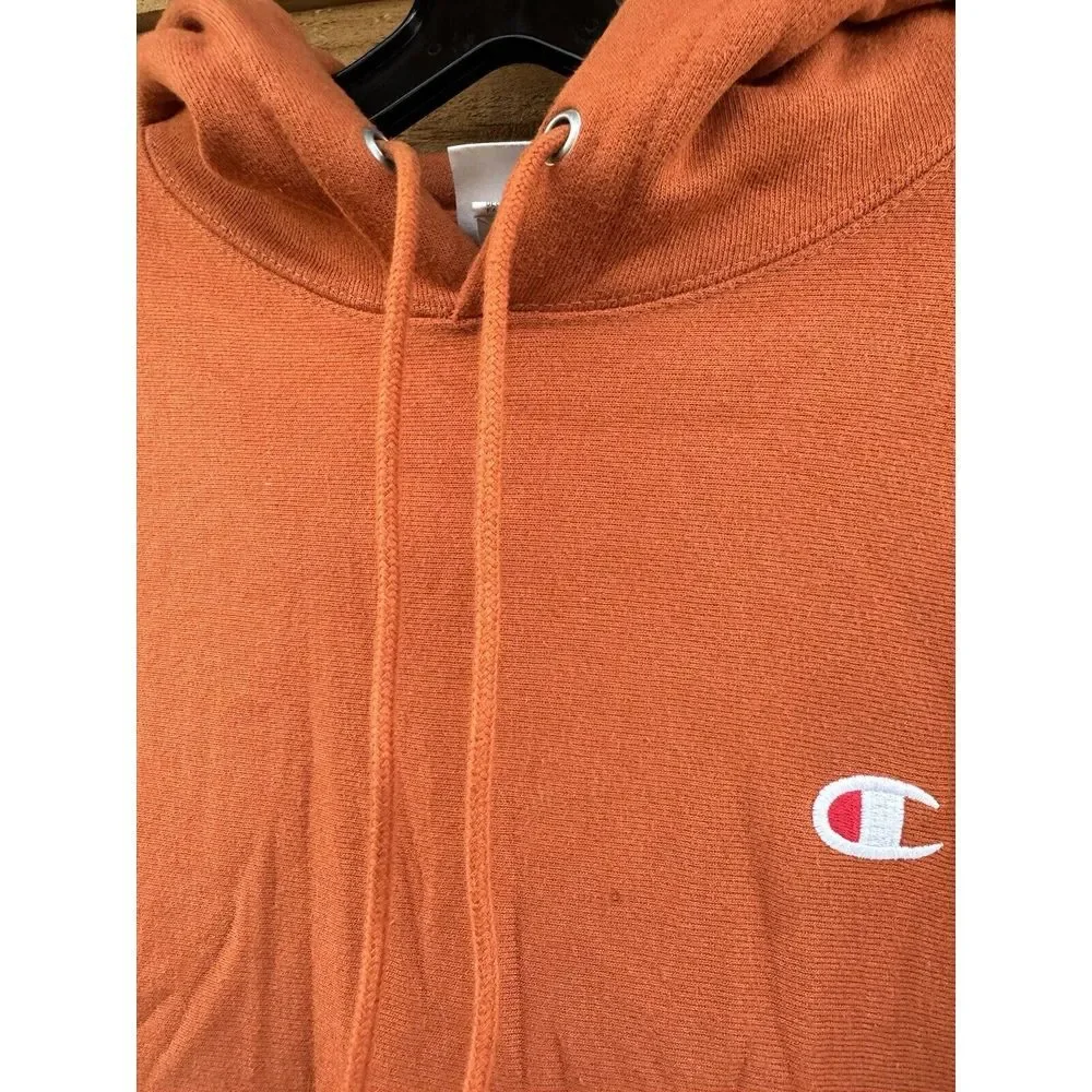 Champion REVERSE WEAVE‎ Hoodie Sweatshirt Small Blank Dark Orange